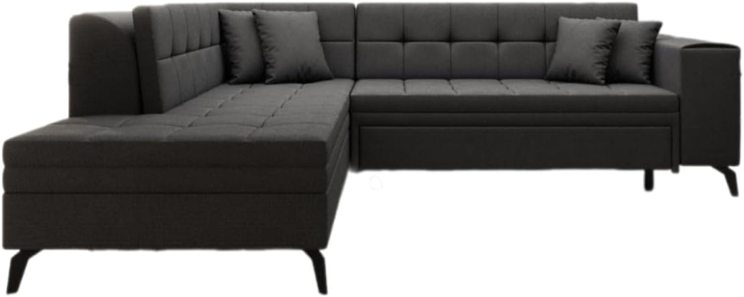 Designer Sofa Lania mit Schlaffunktion Stoff Schwarz Links Bild 1