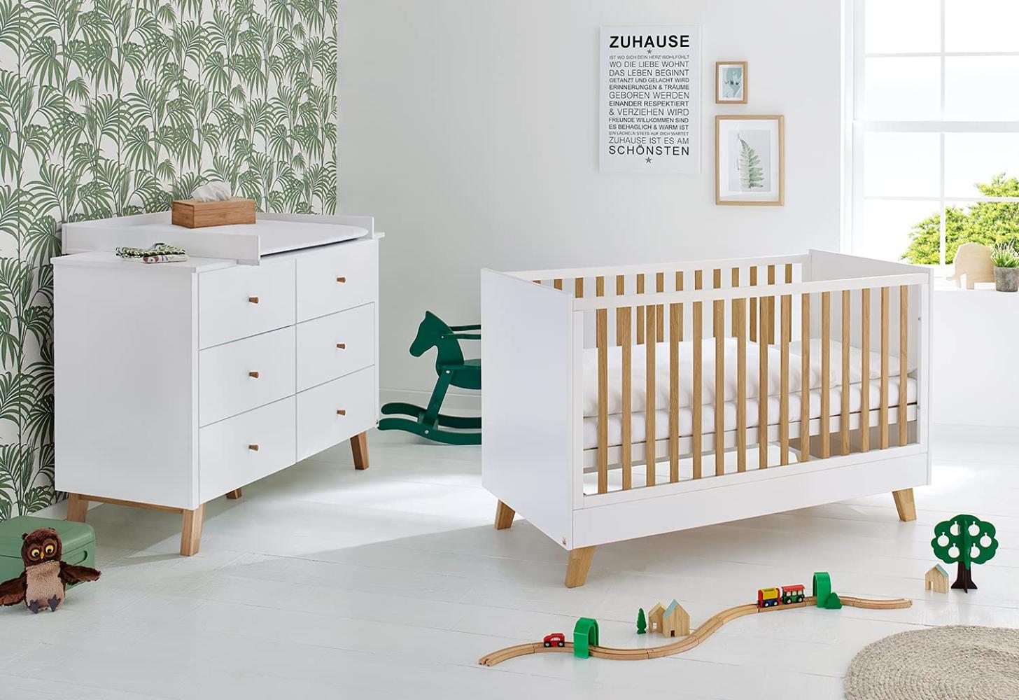 Pinolino 'Pan' 2-tlg. Babyzimmer-Set weiß, breit Bild 1