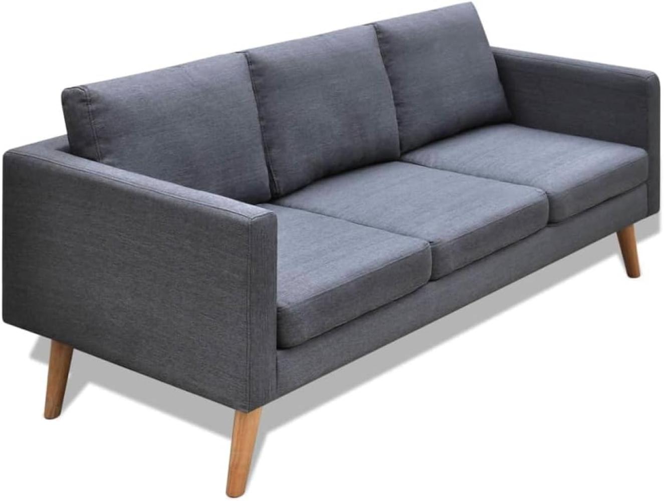 vidaXL Sofa 3-Sitzer Stoff Dunkelgrau 242221 Bild 1