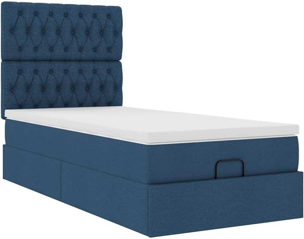 Ottoman-Bett mit Matratze Blau 90x200 cm Stoff 3313215 Bild 1