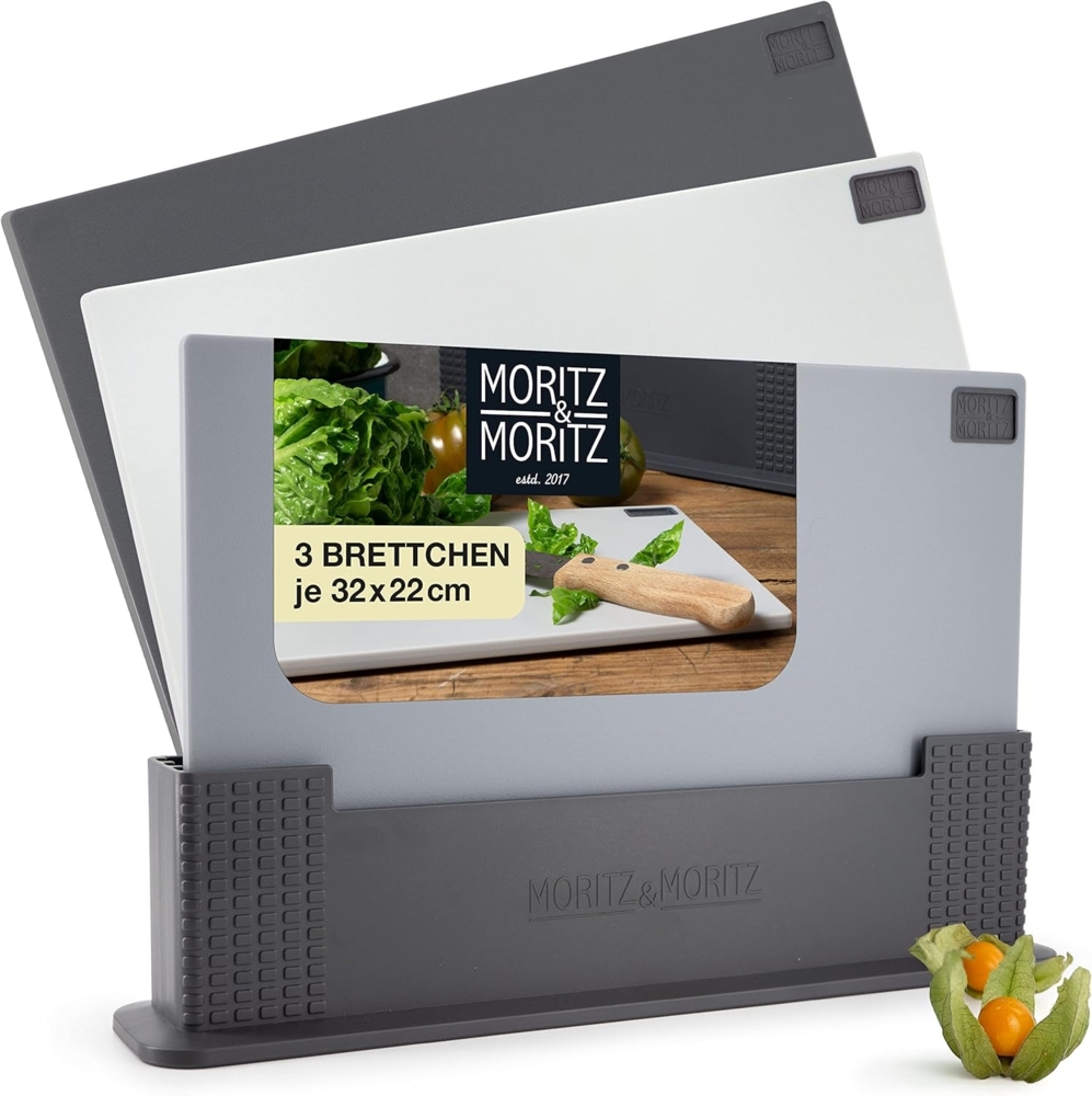 Moritz & Moritz Schneidebrett 3x Piazza Schneidebrett Kunststoff Set, Kunststoff, (3er Set), Spülmaschinengeeignet und hygienisch Bild 1