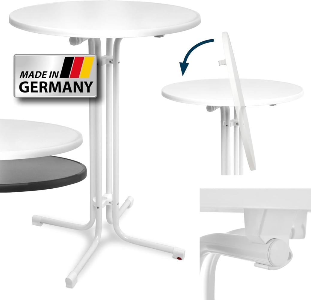 Beautissu Stehtisch Sylt Weiß, 80cm ∅ Bild 1