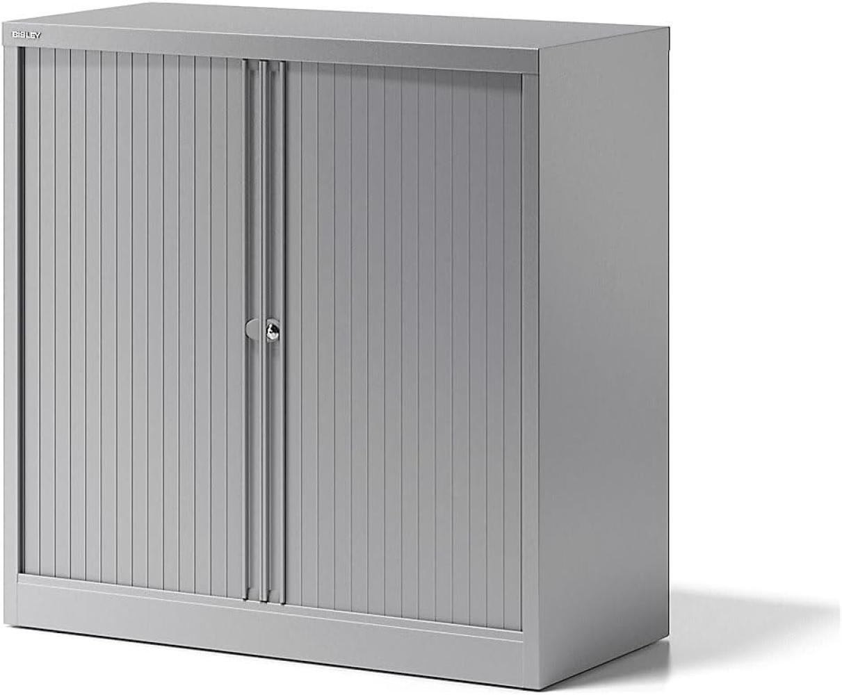 Rollladenschrank Essentials, mit 1 Fachboden für 2 Ordnerhöhen, Farbe silber Bild 1