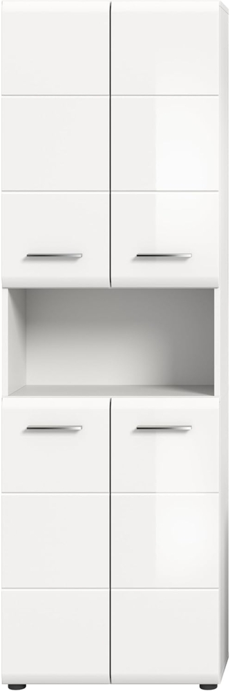 furnling Badkommode Hochschrank Ivy, mit 4 Türen, 6 Fächer, 1 offenes Fach, Badezimmer Schrank, Kommode Bild 1