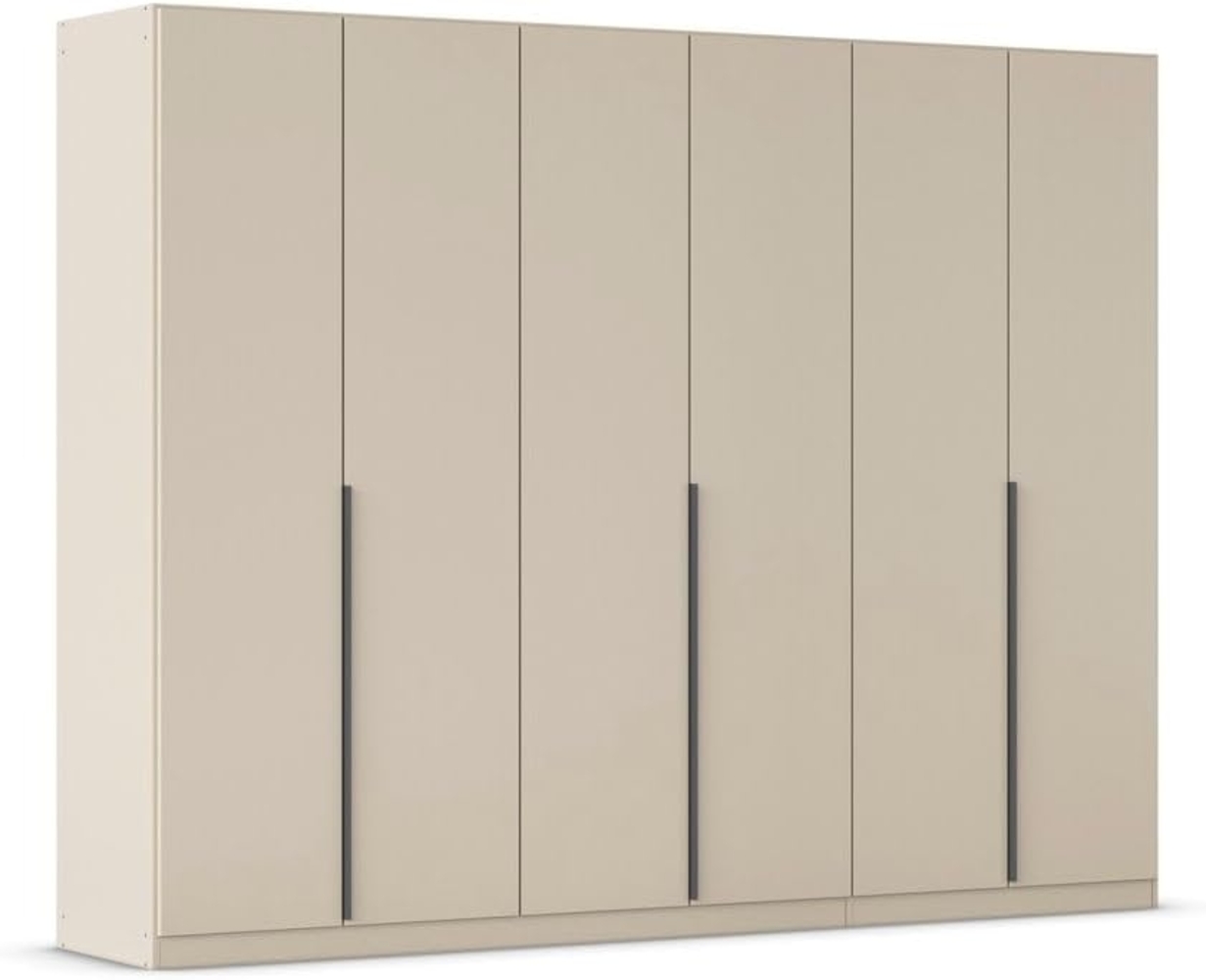 Rauch Möbel Alabama, Kleiderschrank, Garderobenschrank, 6-türig, Zubehör Basic, 3 Kleiderstangen, 3 Einlegeböden, Farbe Beige, Griff Grau metallic, 271 x 210 x 54 cm Bild 1