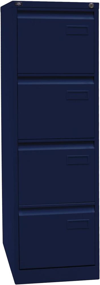 Bisley LIGHT Hängeregistraturschrank, einbahnig, DIN A4, 4 HR-Schubladen, Farbe oxfordblau Bild 1