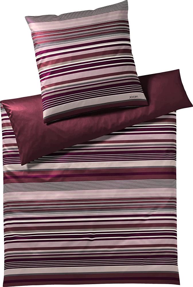 JOOP Bettwäsche Micro Lines deep rose|155x220 cm + 80x80 cm Bild 1