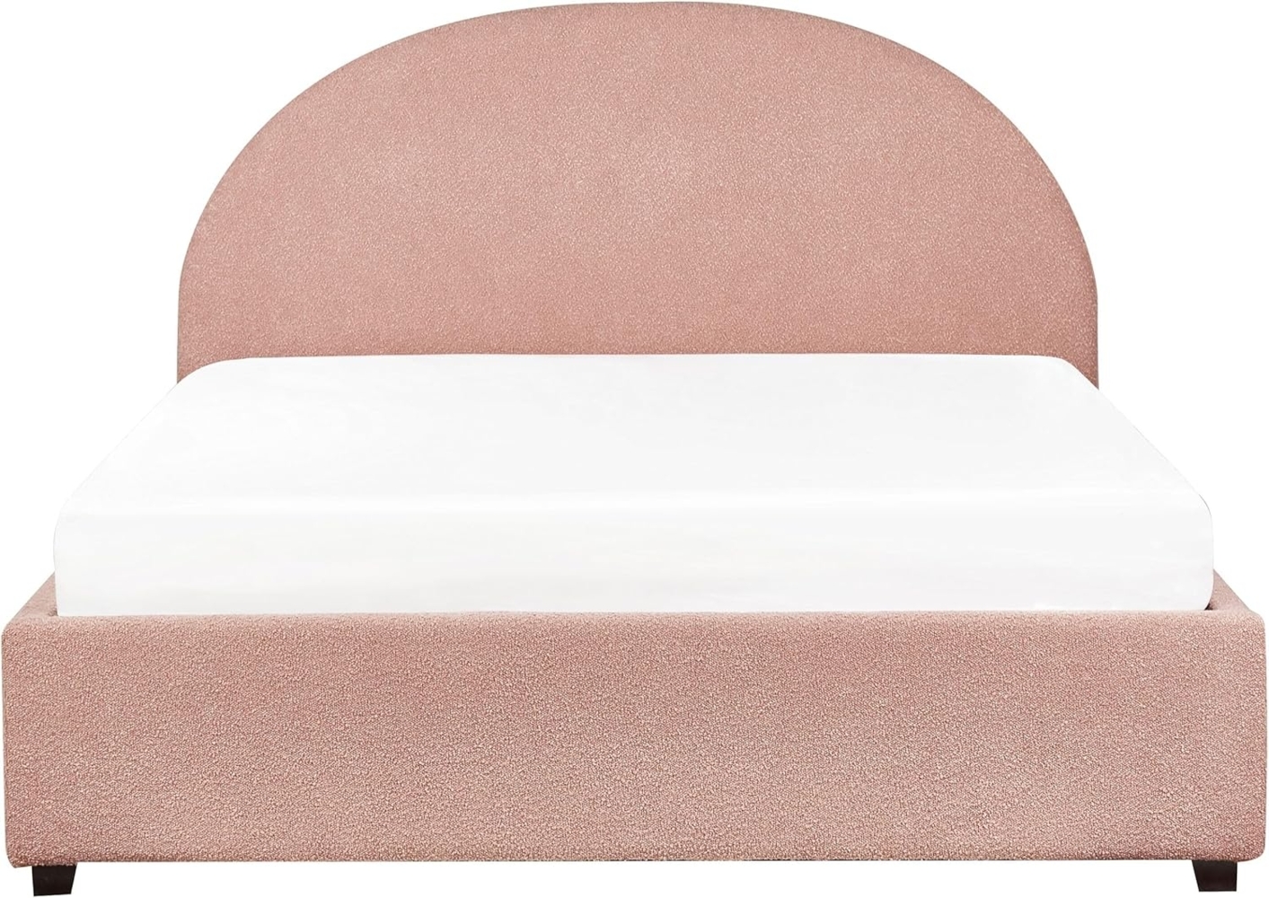 Bett mit Stauraum VAUCLUSE 140 x 200 cm Bouclé Pastellrosa Bild 1