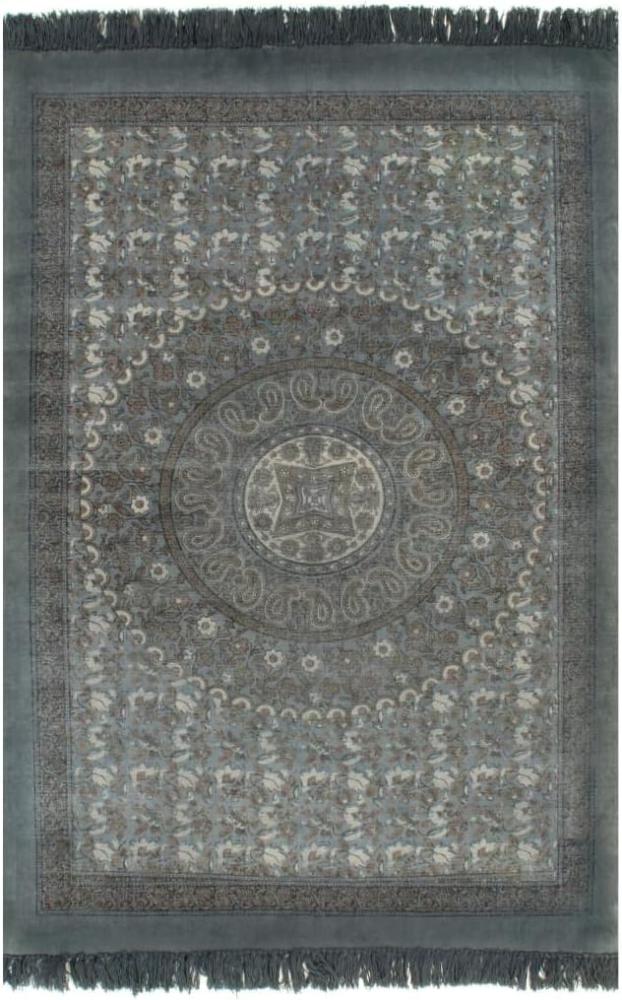 vidaXL Kelim-Teppich Baumwolle 160x230 cm mit Muster Grau [246570] Bild 1