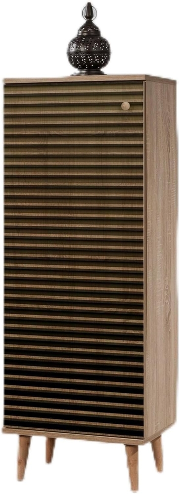 Dmora - Schuhschrank Cebalrai, Schuhregal, Mehrzweck-Eingangsgarderobe, Möbel für Schuhe, 50x38h135 cm, Eiche Bild 1