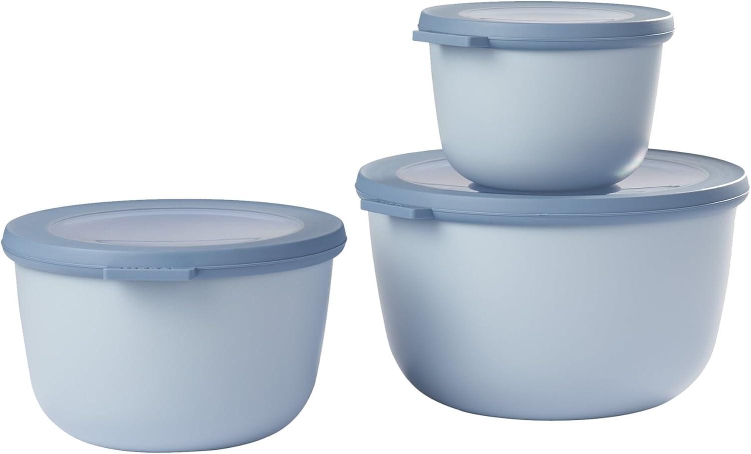 Mepal Multischüssel-Set Cirqula 3-teilig – Nordic blue – hoch und rund –Inhalt: 500, 1000, 2000 ml – bruchfestes Material - auslaufsicher – tiefkühlgeeignet - spülmaschinengeeignet Bild 1