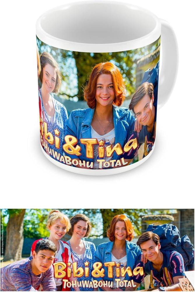 empireposter Bibi & Tina Tohuwabohu Total Stars Größe (cm), ca. Ø8,5 H9,5 Beschreibung: Keramik Tasse, weiß, bedruckt, Fassungsvermögen 320 ml, spülmaschinen und mikrowellenfest Bild 1