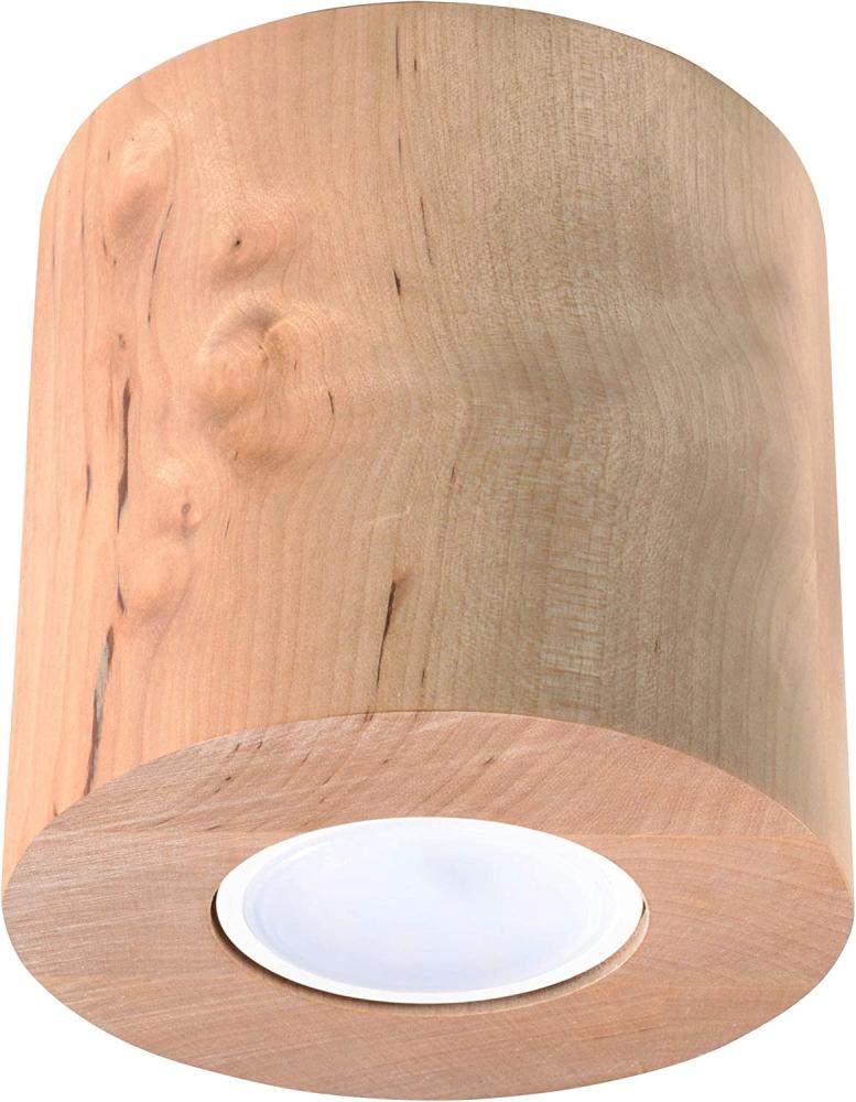 Deckenleuchte, Holz, Rund, H 10 cm Bild 1