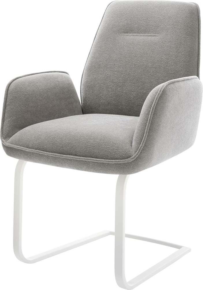 Freischwinger Zoa-Flex Strukturstoff Soft Grau Freischwinger flach Weiß Taschenfederkern Bild 1