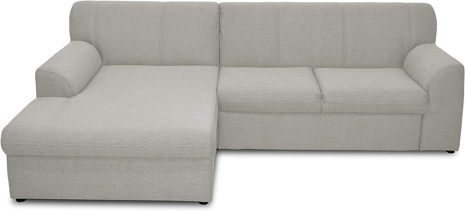 DOMO Collection Ecksofa Topper | moderne Couch in L-Form | kleine Polsterecke mit Schlaffunktion | Silber, 245x155x78 cm Bild 1