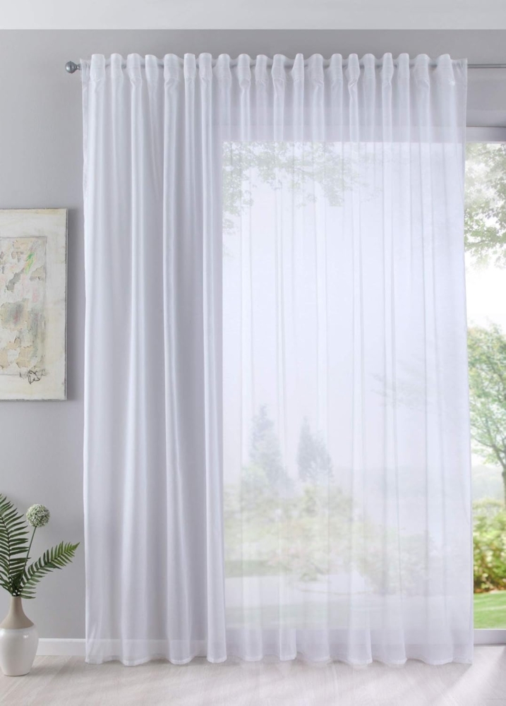 Gardinenbox Gardine (1 St), verdecketeSchlaufen, transparent, Batist, Store Batist Cotton Look Universalband 61500 Bild 1