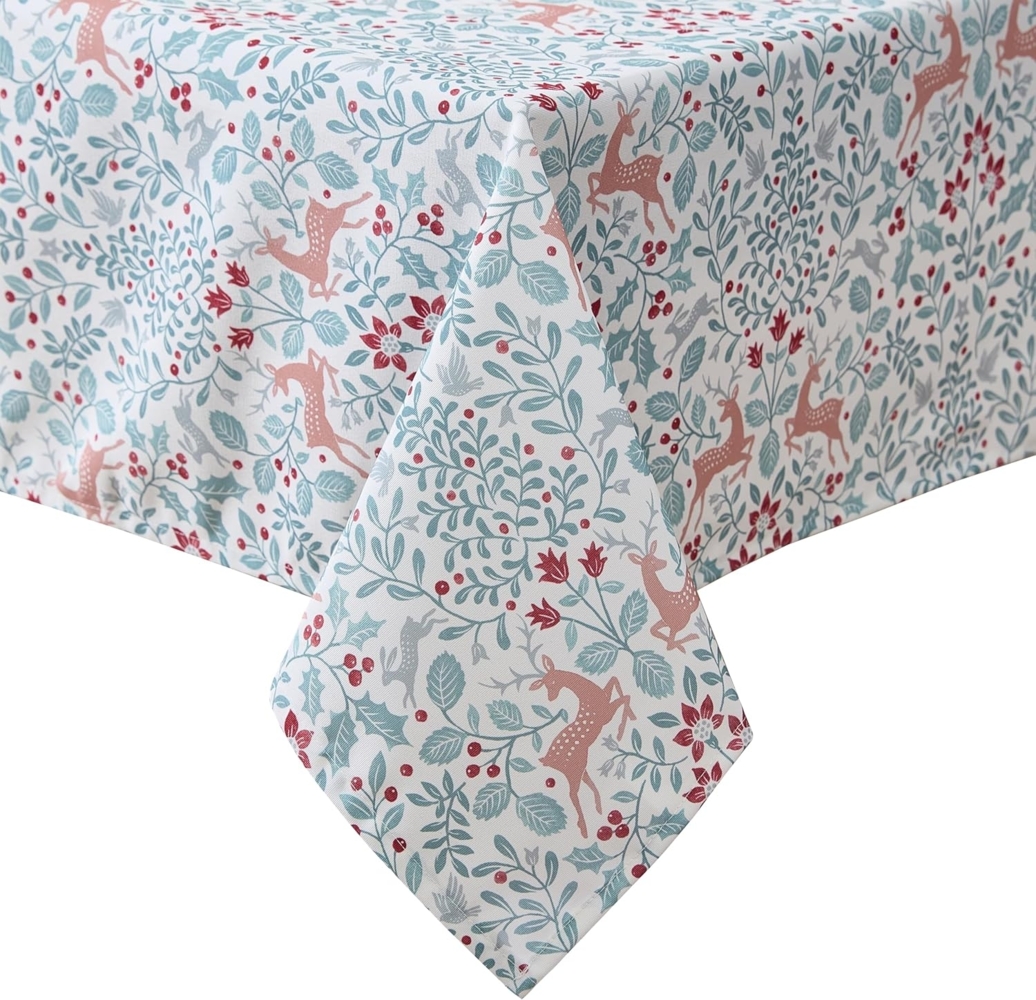 Laura Ashley Dekorative Tischdecke, Knitter- und schmutzabweisend, auslaufsicher, wasserabweisend, pflegeleicht, waschbar, Polyestergewebe für Esszimmer, Küche, Urlaub und Party, 152,4x259,1 cm, Bild 1