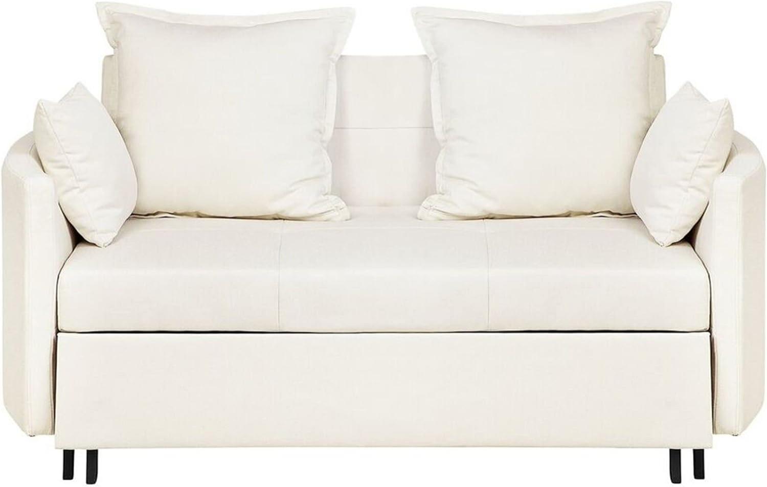 Schlafsofa 2-Sitzer Polsterbezug beige HOVIN Bild 1