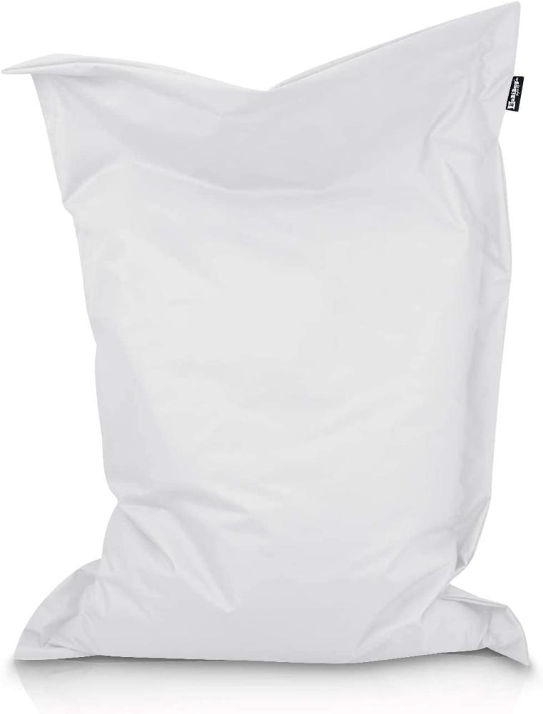 BuBiBag XXL Sitzsack, Outdoor Sitzsäcke für Kinder und Erwachsene, Bodenkissen Beanbag Fatboy wetterfest (Weiß 145x110 cm) Bild 1