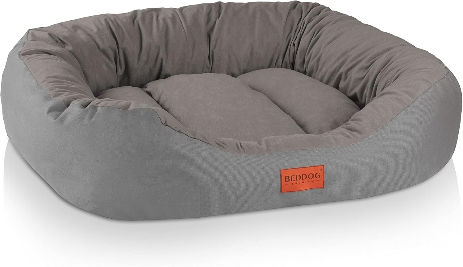 BedDog Hundebett Grosse Hunde - Hundekissen - Hundekorb - Ovales Hundekörbchen - Hundesofa - Hundebetten für Große Hunde - Dog Bed - Hunde Bett - Körbchen Hund aus Alicante-Gewebe XL, STEEL-GREY (grau) Bild 1