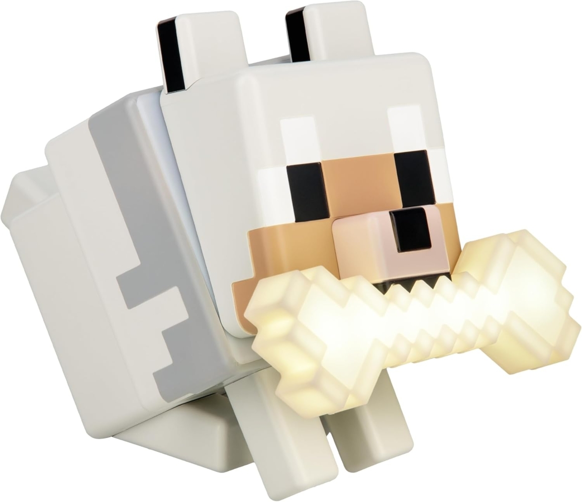Paladone GloBuddies 3D-Farbwechsel-Licht Wolf aus Minecraft, offiziell lizenziertes LED-Nachtlicht, Tippen zum Ändern der Farbe, Gaming-Fanartikel, batteriebetrieben Bild 1