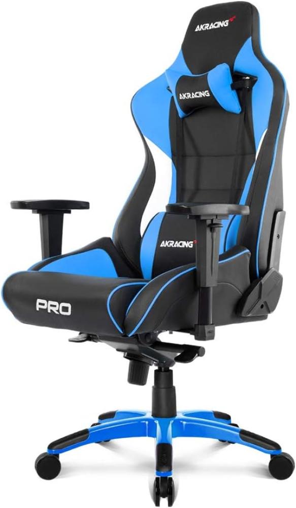 AKRacing Chair Master PRO Gaming Stuhl, PU-Kunstleder, Schwarz/Blau, 5 Jahre Herstellergarantie Bild 1