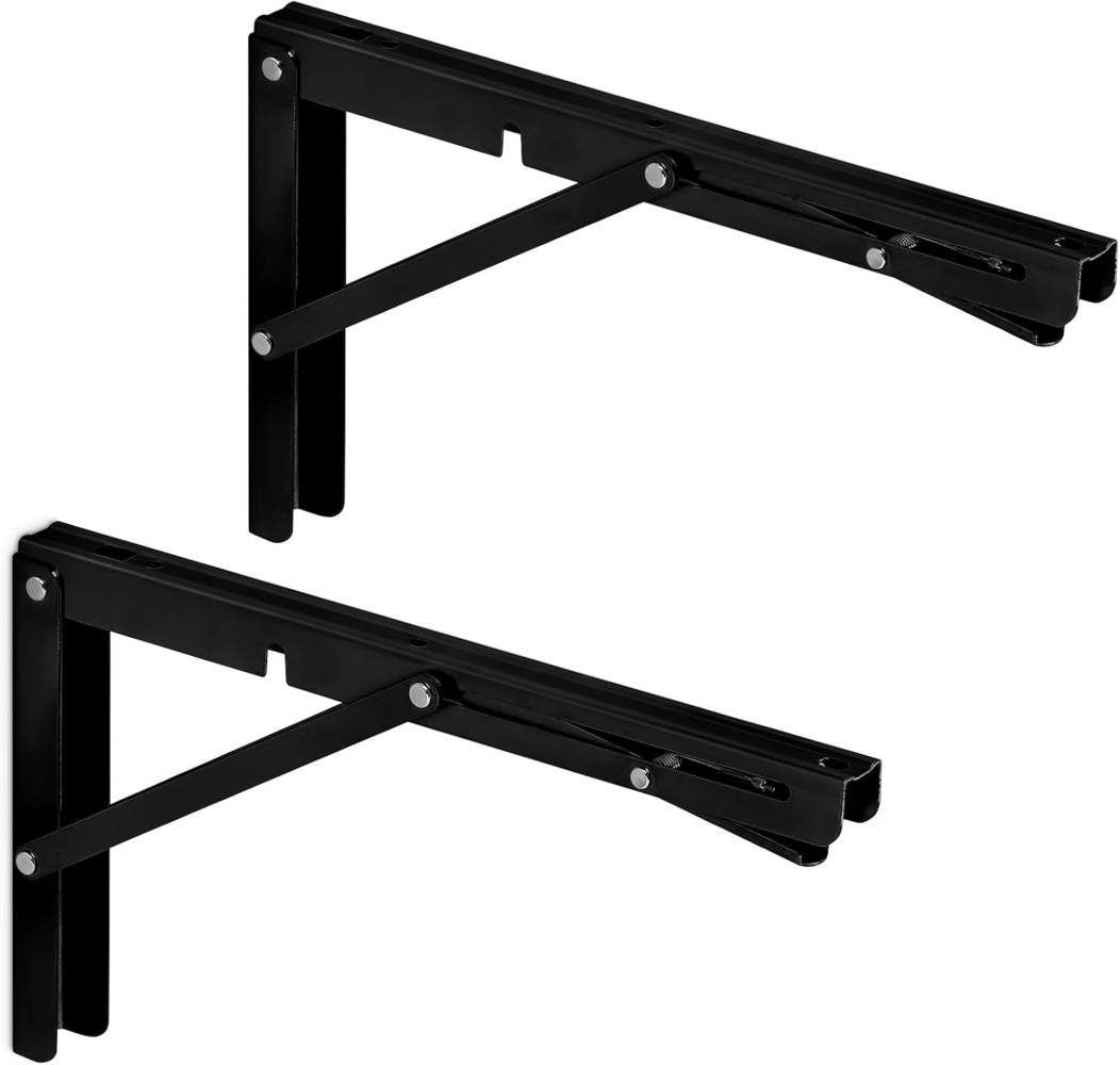 SO-TECH® Wandregalhalter 1 Paar Schwerlast Klappkonsolen Tragkraft bis 150 kg, Set, schwarz, Breite 25 mm, Höhe 175 mm, Tiefe 300 mm Bild 1