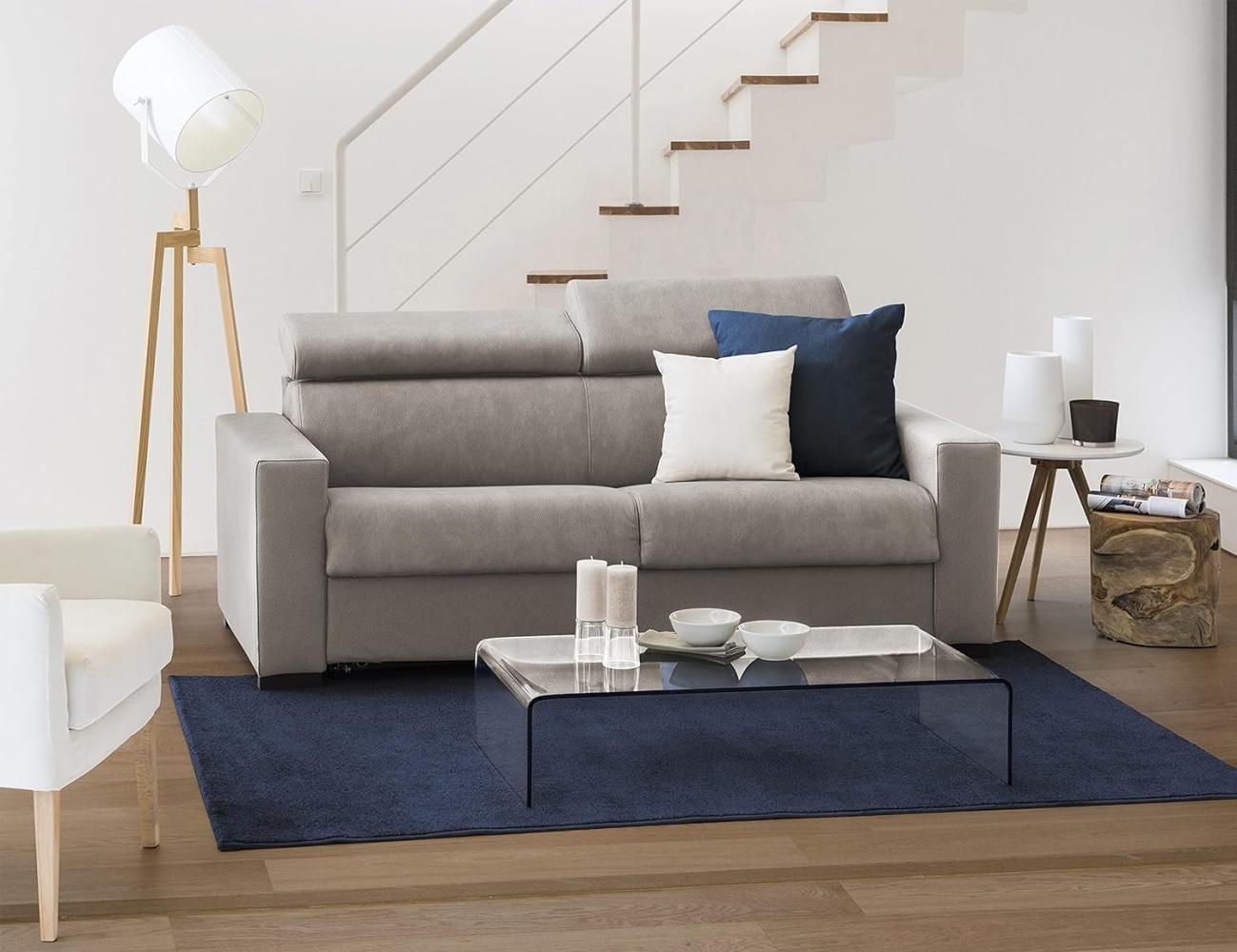 Talamo Italia 3Sitzer Sonia Schlafsofa,Wohnzimmersofa,Made in Italy,Schwenkbare Öffnung mit Matratze und Bettgestell,verstellbaren Kopfstützen und Standardarmlehnen, Cm: 220x95h85, Farbe Taubengrau Bild 1