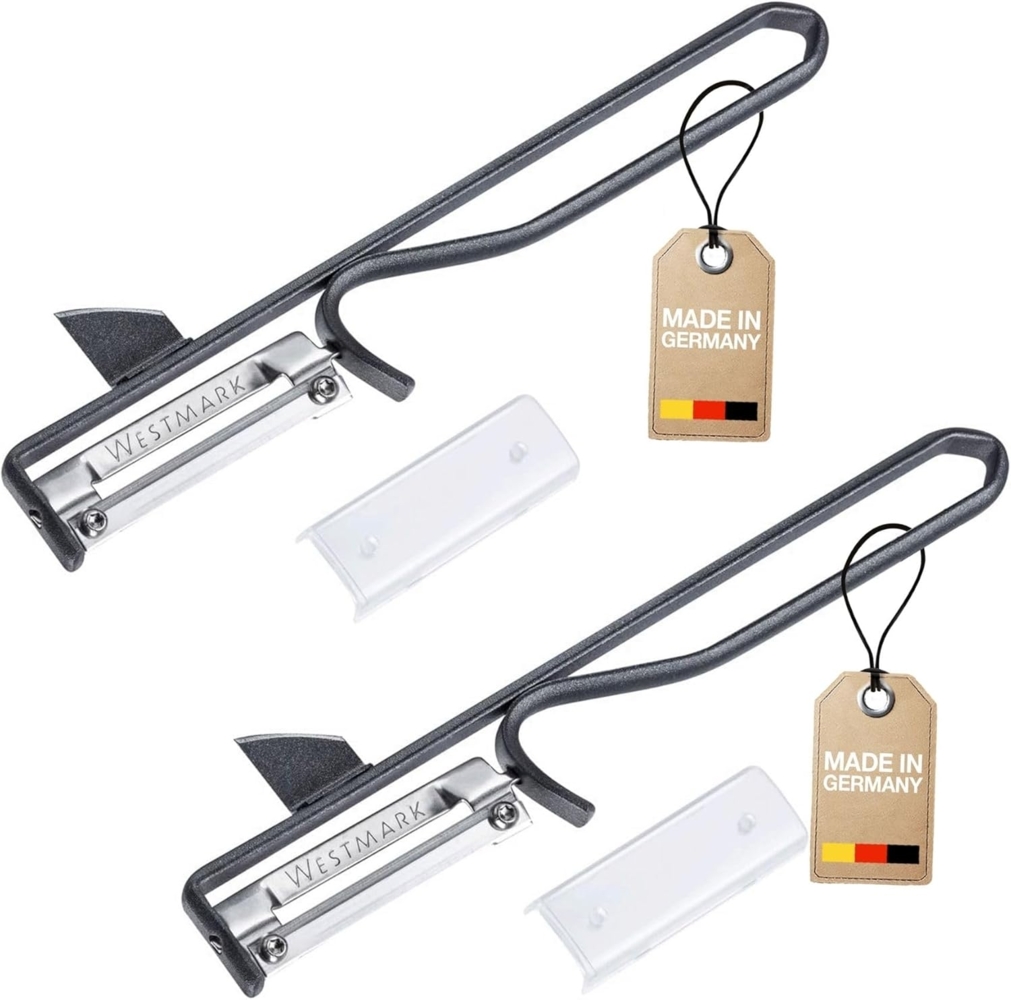 WESTMARK Sparschäler Black Edition, 2 Stk, Ergonomische Kartoffelschäler, Gemüse & Obst, griffige Haptik, Spezialbeschichtung, Made in Germany Bild 1