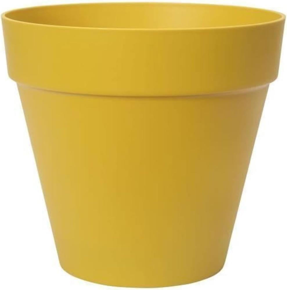 elho Loft Urban Rund 25 - Blumentopf für Außen - 100% recyceltem Plastik - Ø 24. 5 x H 22. 0 cm - Gelb/Ocker Bild 1