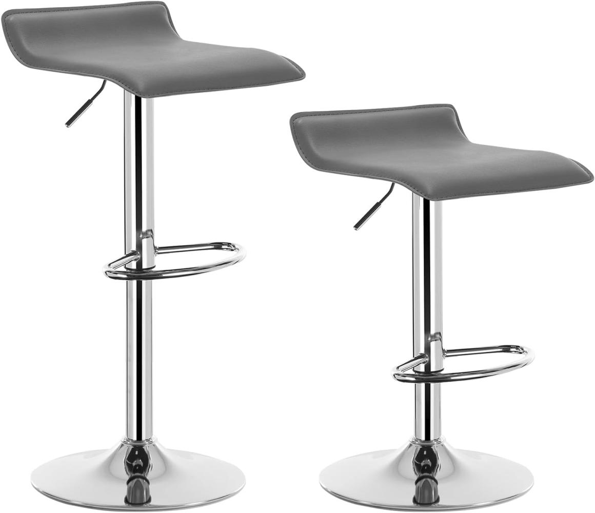 2 x Barhocker Design Barstuhl Lounge Modell Celin grau Bild 1