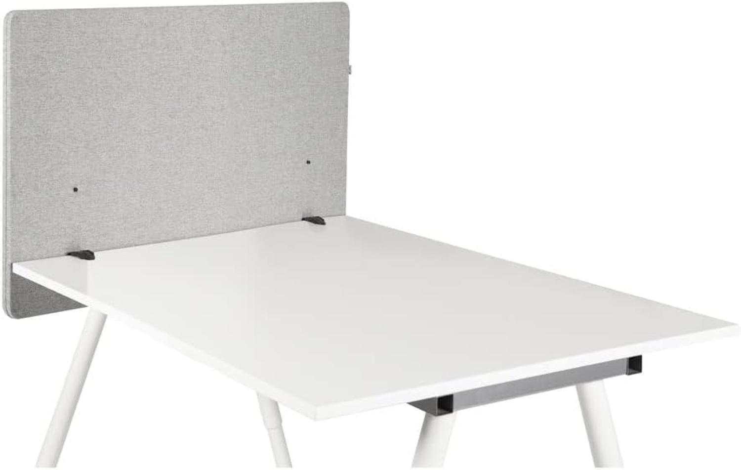 hjh OFFICE Akustik Trennwand Schreibtisch FLEXMIUT D Side 62 x 80 cm Stoff Hellgrau Sichtschutz Tischtrennwand, 891011 Bild 1