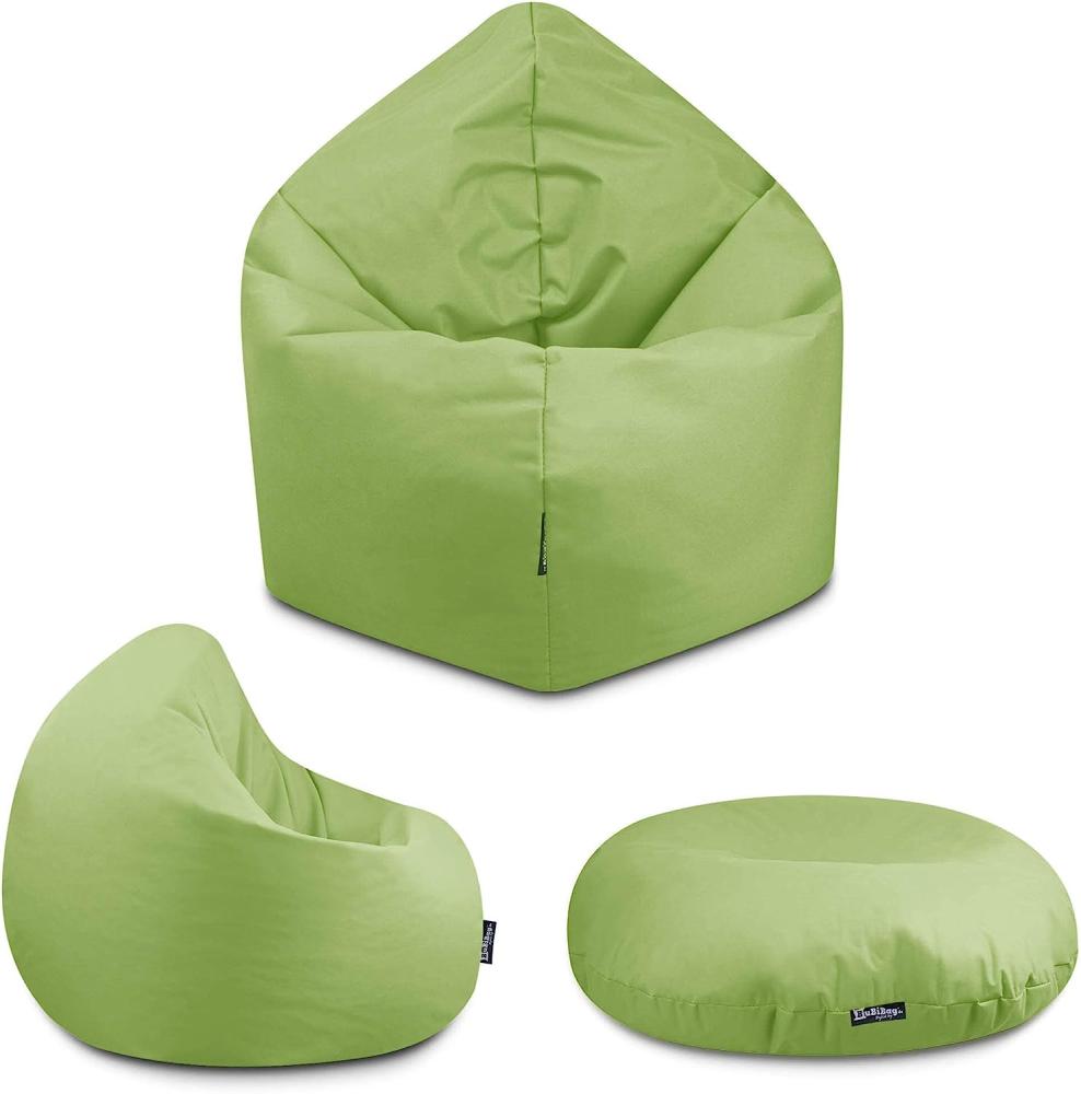 BuBiBag - 2in1 Sitzsack Bodenkissen - Outdoor Sitzsäcke Indoor Beanbag, Lime, Ø 100,0 cm Bild 1