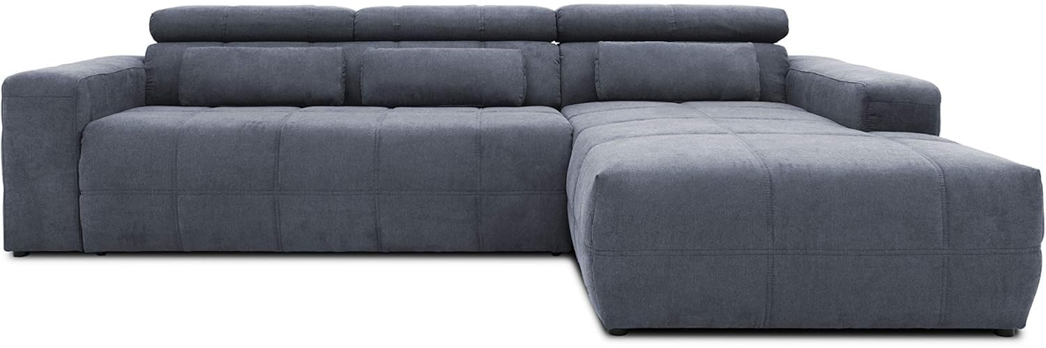 DOMO. collection Brandon Ecksofa, Sofa mit Rückenfunktion in L-Form, Polsterecke, Eckgarnitur, dunkelgrau, 288 x 228 x 80 cm Bild 1