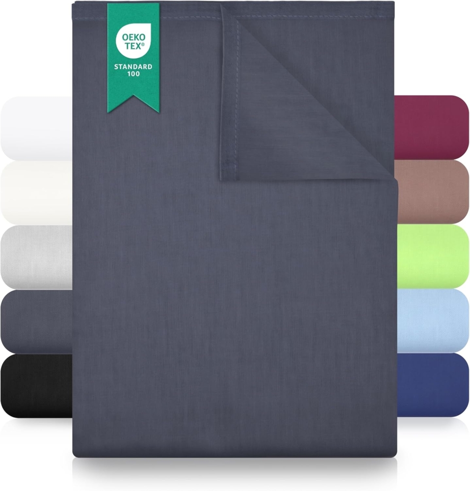 GREEN MARK Textilien Klassische Bettlaken | Betttuch | Laken | Leintuch | Haustuch 100% Baumwolle ohne Gummizug vielen Größen und Farben Größe: 180x275 cm, anthrazit grau Bild 1