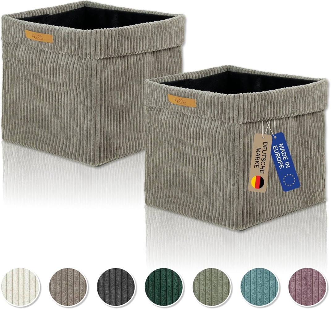Lycce Regalkorb Kallax Boxen Cord 2er Set taupe, Aufbewahrungsbox faltbar 33x33x31cm (2 St) Bild 1