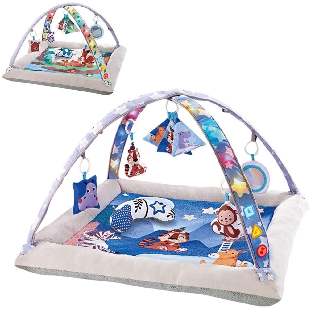 Chipolino Spielbogen, Krabbeldecke, rechteckig, Musik, Licht, Tiere, ab Geburt blau Bild 1