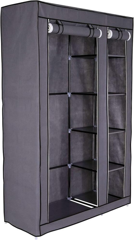 dibea Faltbarer Stoff-Kleiderschrank 175 x 110 x 45 cm, grau Bild 1