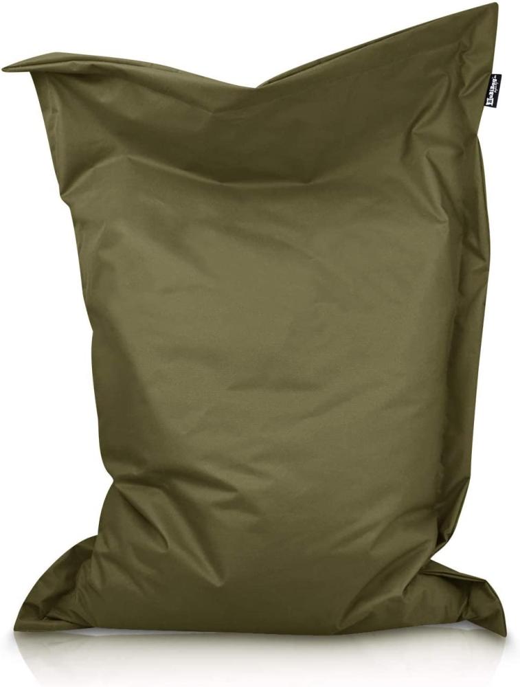 BuBiBag XXL Sitzsack, Outdoor Sitzsäcke für Kinder und Erwachsene, Bodenkissen Beanbag Fatboy wetterfest (Khaki 145x110 cm) Bild 1