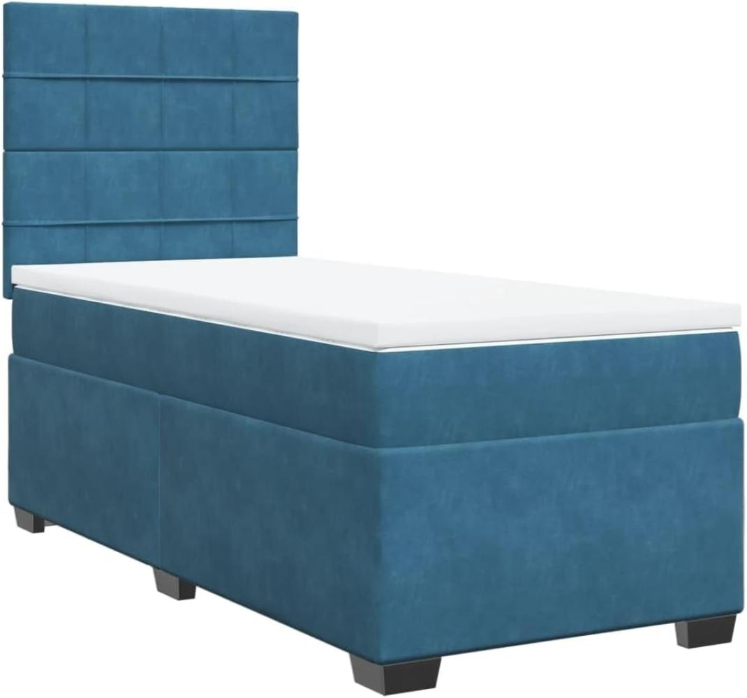 Boxspringbett mit Matratze Blau 90x190 cm Samt 3290790 Bild 1