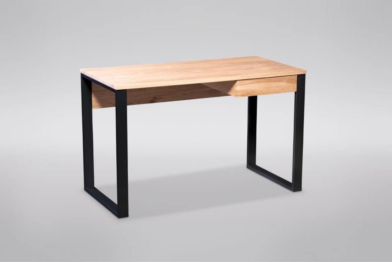 M2 Kollektion Krakau Schreibtisch, Holz, braun, schwarz, B/H/T = 120 x 75 x 60 cm Bild 1