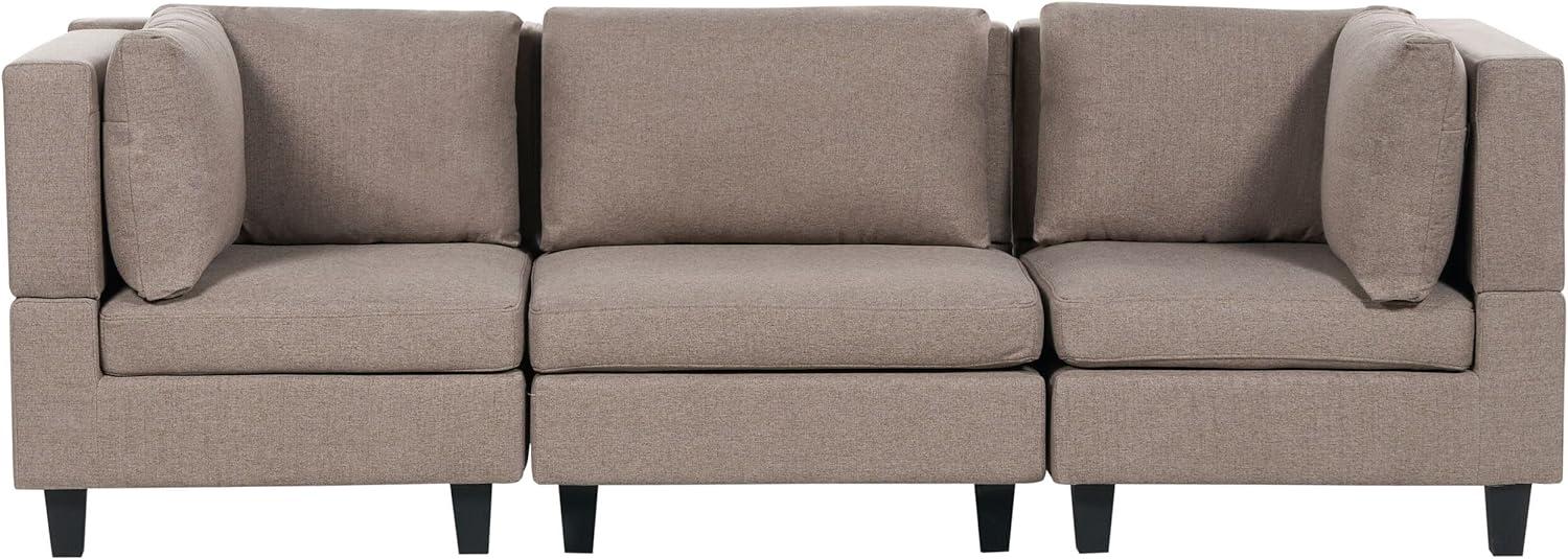 Beliani 'Unstad' Sofa, Braun, Leinenoptik, 72 x 76 x 228 cm, ohne Ottomane, Einzelsofa Bild 1