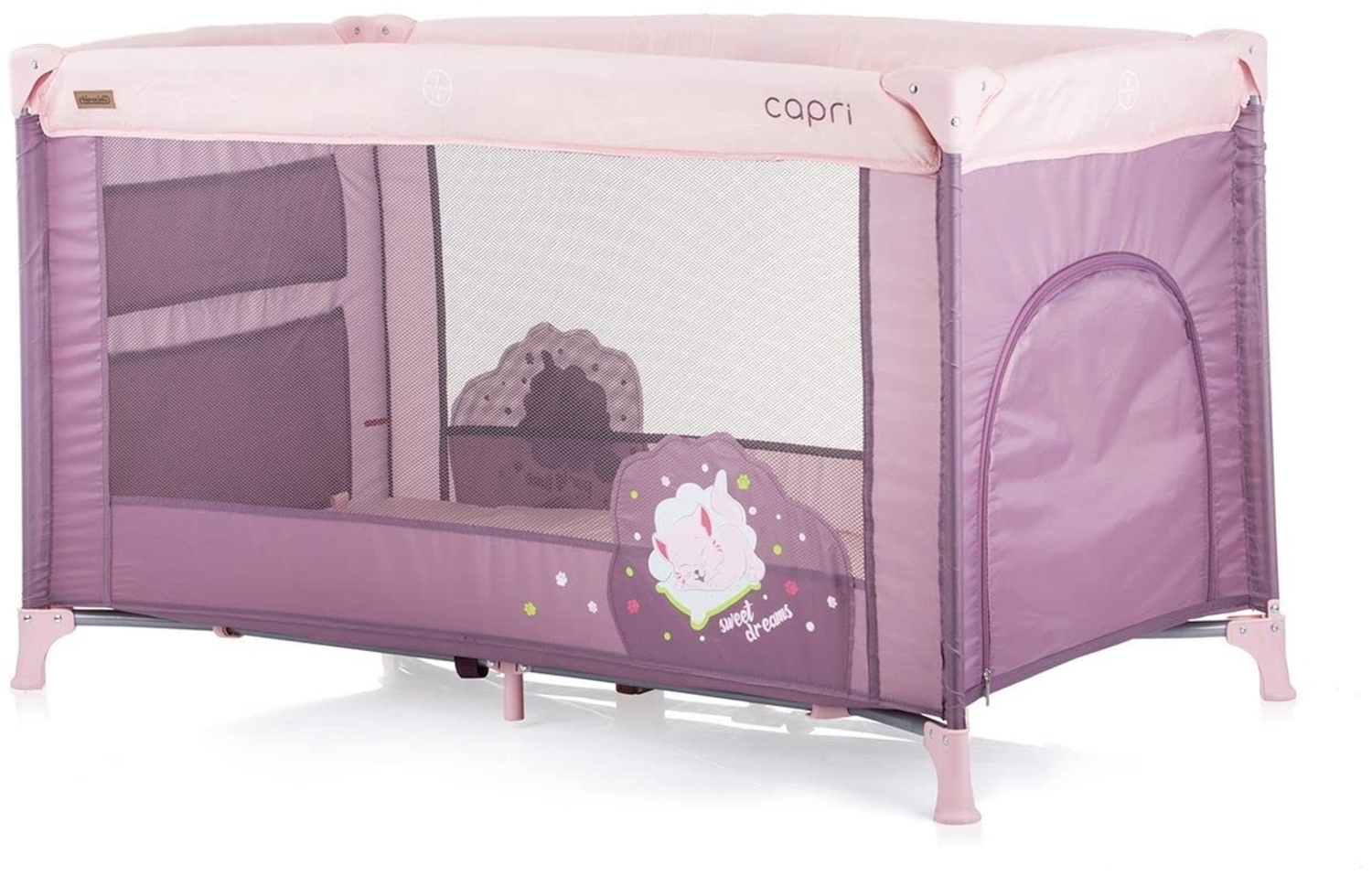 Chipolino Reisebett Capri, seitlicher Eingang, Tragetasche, große Seitentasche lila Bild 1