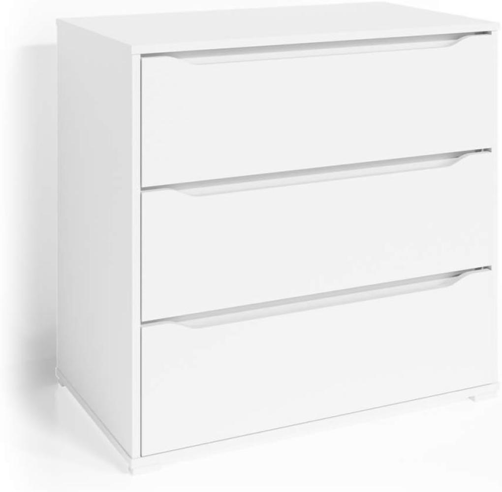 Vicco Kommode Set Ruben Schubladen Sideboard Mehrzweckschrank Schrank (80er Klein, Weiß) Bild 1