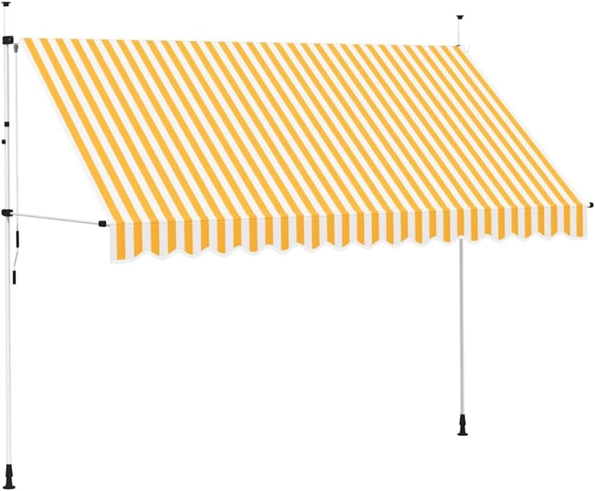 vidaXL Einziehbare Markise Handbetrieben 350 cm Orange/Weiß Gestreift 43235 Bild 1