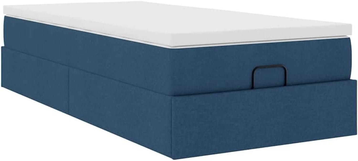 Ottoman-Bett mit Matratze Blau 90x200 cm Stoff 3311084 Bild 1