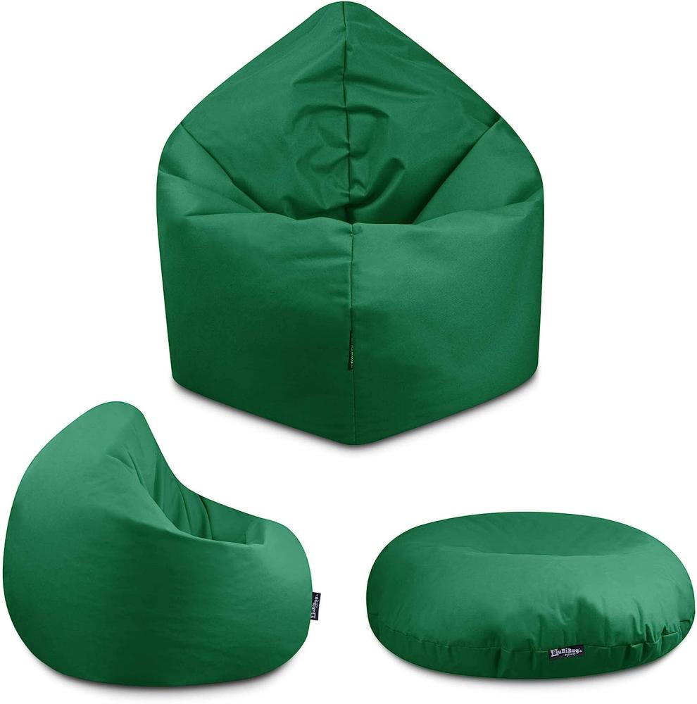 BuBiBag - 2in1 Sitzsack Bodenkissen - Outdoor Sitzsäcke Indoor Beanbag, Dunkelgrün, Ø 145,0 cm Bild 1