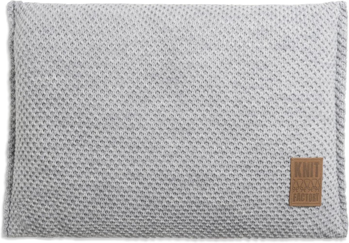 Knit Factory Lynn Kissen 60x40 cm Glatt Grau Bild 1