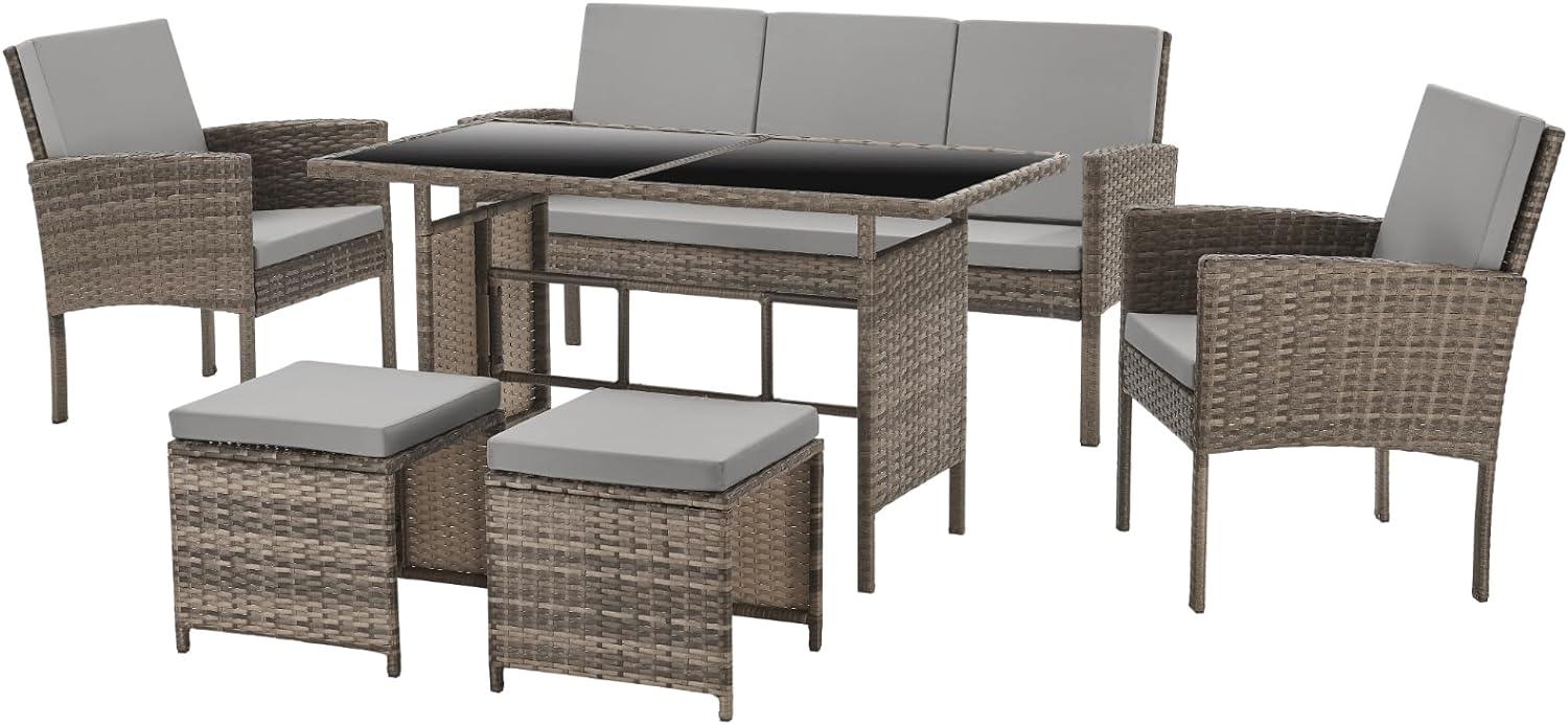 SVITA Gartenlounge-Set DENVER, (Gartenmöbel-Set), Essgruppe, Rattan, Inkl. Kissen Bild 1