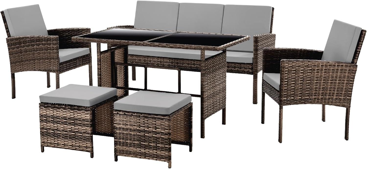 SVITA Gartenlounge-Set DENVER, (Gartenmöbel-Set), Essgruppe, Rattan, Inkl. Kissen Bild 1
